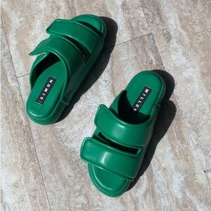 Simon Miller Vegan Leather CRO Slides in Amazon Green!